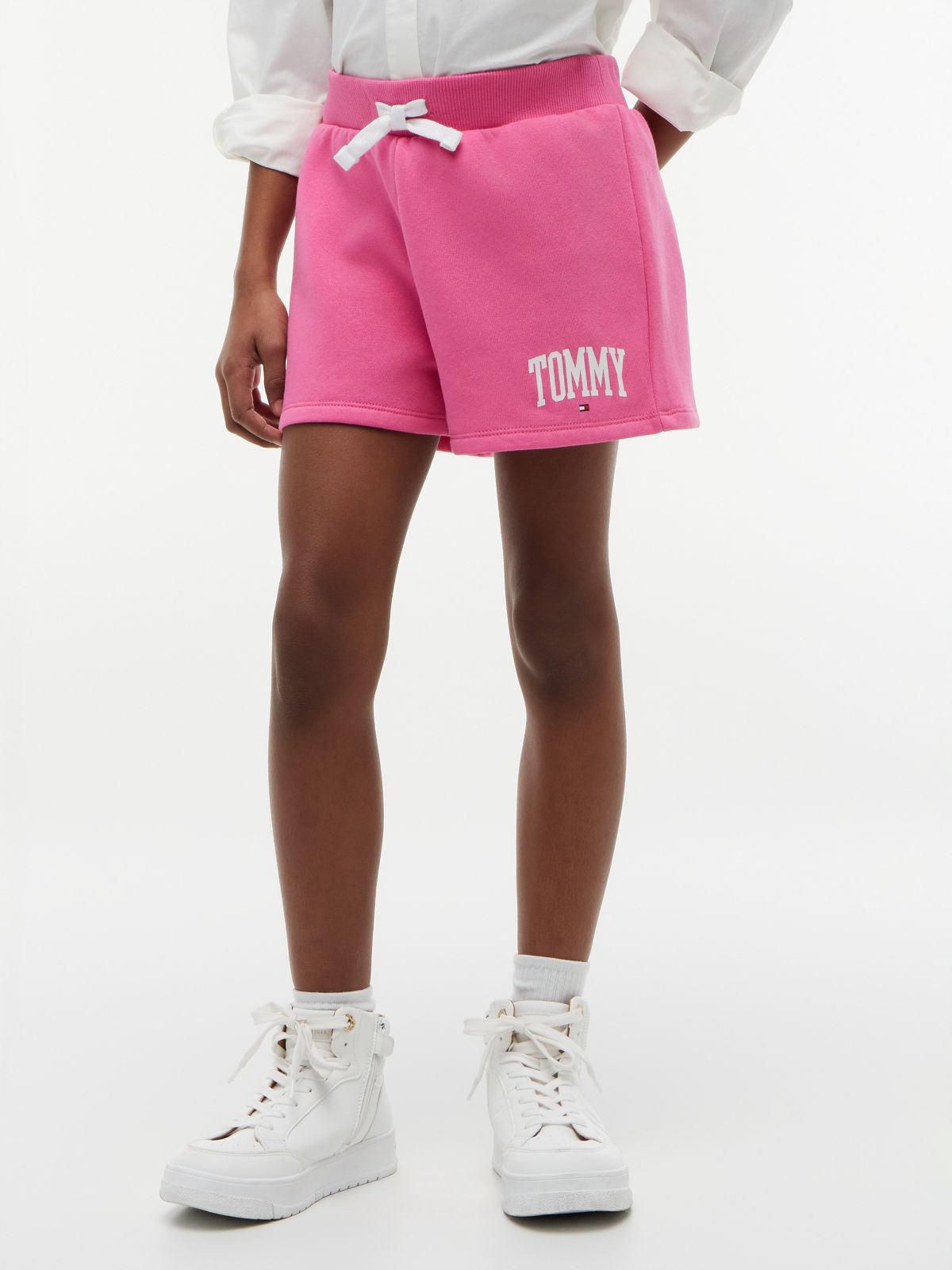 Kids' Tommy Logo Sweatshort — Radiant Pink