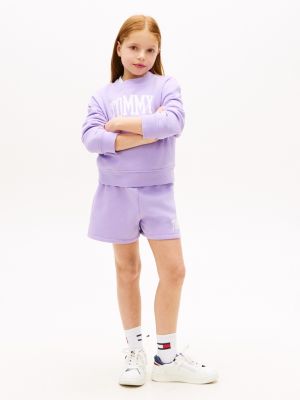 Kids' Tommy Logo Sweatshort, Violet Viola