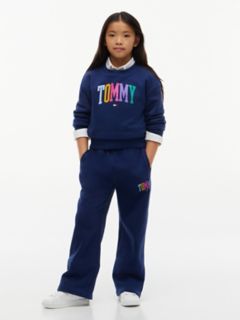 Kids' Collegiate Logo Wide Leg Sweatpant — Preppy Navy 2