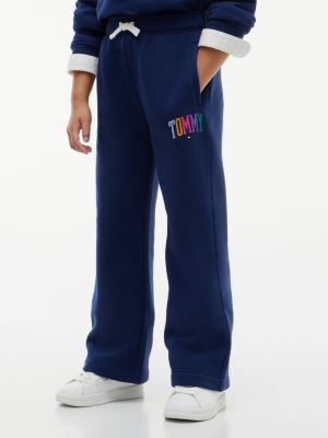 Kids' Collegiate Logo Wide Leg Sweatpant, Preppy Navy
