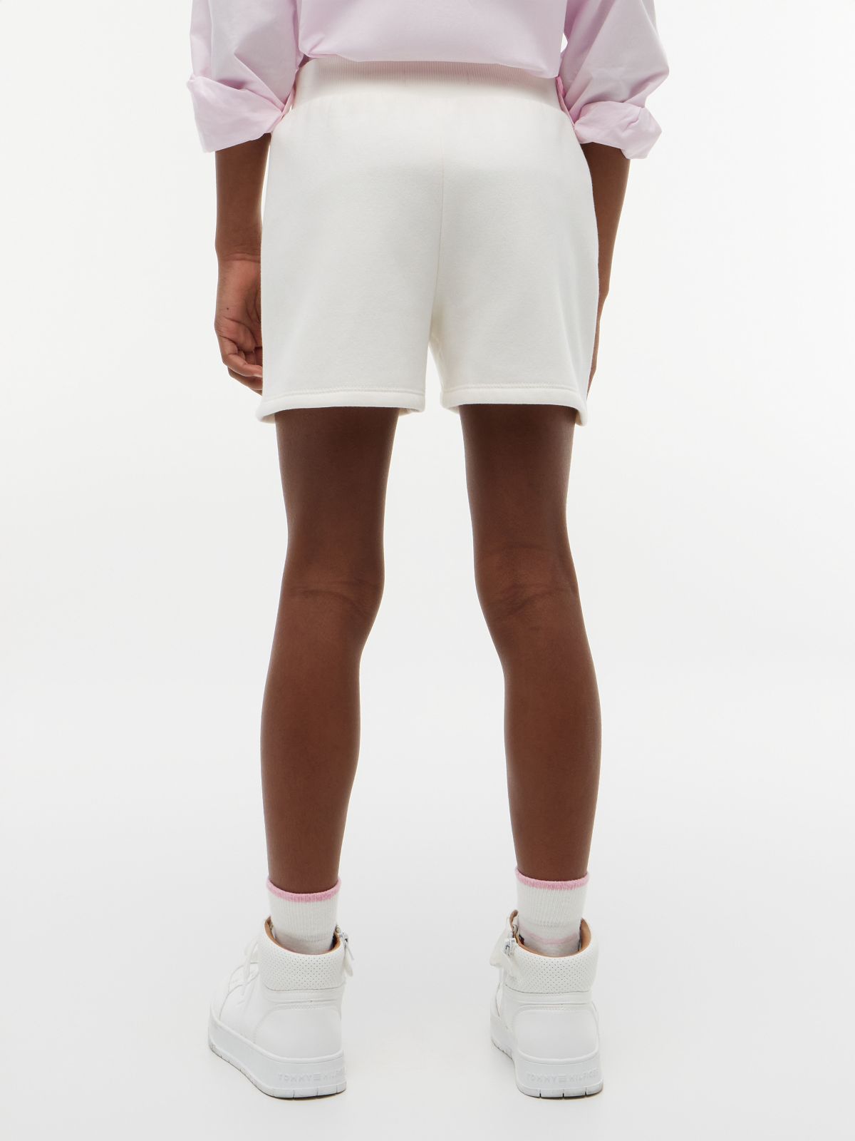 Kids' Tommy Logo Sweatshort — Ivory Silk