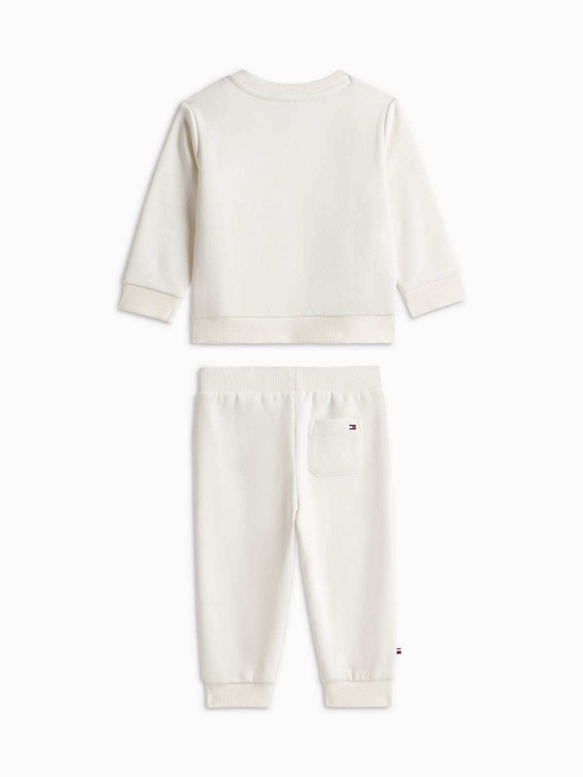 Babies' Tommy Logo Sweatshirt & Pant Set — Ivory Silk