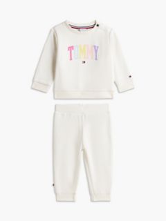 Babies' Tommy Logo Sweatshirt & Pant Set — Ivory Silk 1