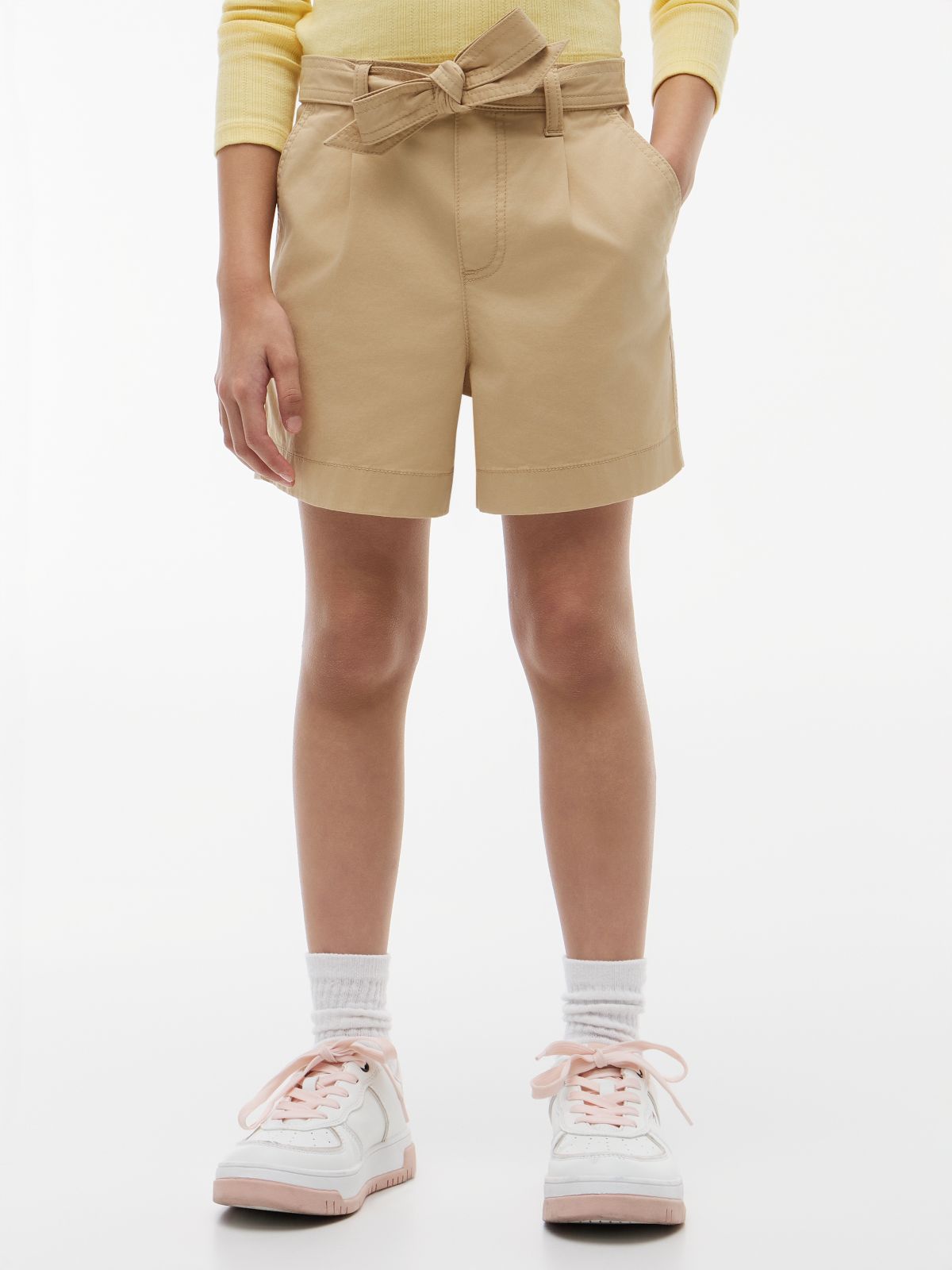Kids' Belted Stretch Pull-On Short — Harvest Wheat