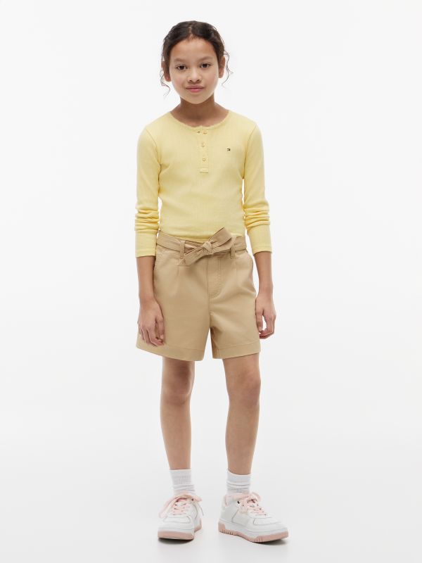 Kids' Belted Stretch Pull-On Short — Harvest Wheat