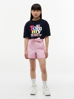 Kids' Belted Stretch Pull-On Short, Classic Pink