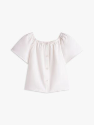 Детские топы Tommy Hilfiger Kids' Puff-Sleeve Top — фото 6