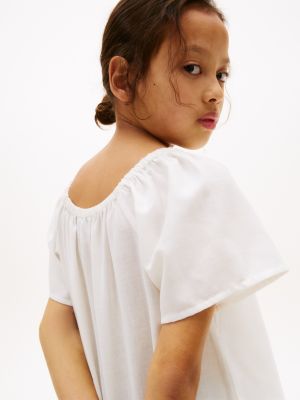 Детские топы Tommy Hilfiger Kids' Puff-Sleeve Top — фото 4