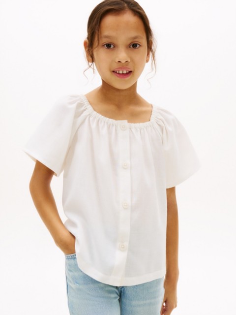 Детские топы Tommy Hilfiger Kids' Puff-Sleeve Top