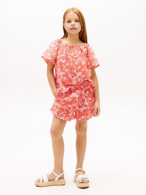Детские брюки Tommy Hilfiger Kids' Tropical Print Ruffle Short — фото 2