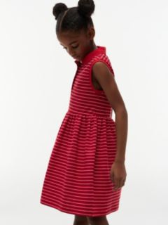 Kids' Striped Sleeveless Polo Dress — Primary Red 3