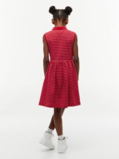 Kids' Striped Sleeveless Polo Dress — Primary Red 4