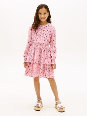 Kids' Floral Print Dress, Mystic Pink