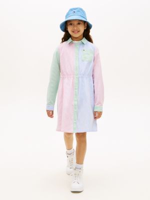 Kids' Mixed Stripe Stretch Shirtdress