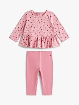 Babies' Peplum T-Shirt & Legging Set, Mystic Pink