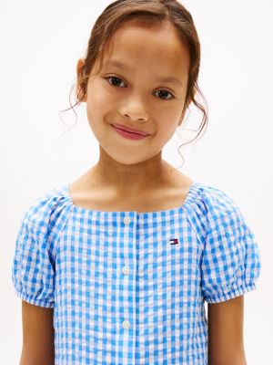 Tommy Hilfiger Kids' Gingham Puff-Sleeve Dress — фото 2