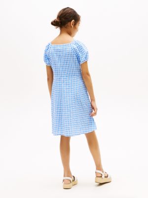 Tommy Hilfiger Kids' Gingham Puff-Sleeve Dress — фото 4