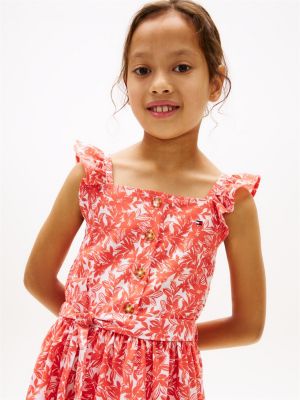 Tommy Hilfiger Kids' Floral Print Ruffle-Strap Dress — фото 2