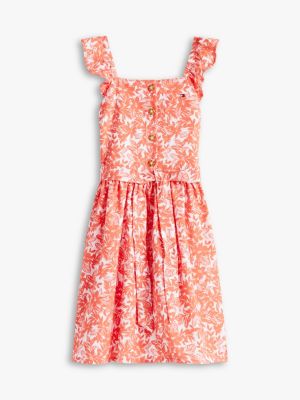 Tommy Hilfiger Kids' Floral Print Ruffle-Strap Dress — фото 6