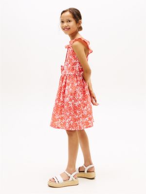 Tommy Hilfiger Kids' Floral Print Ruffle-Strap Dress — фото 4
