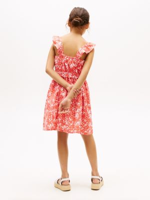 Tommy Hilfiger Kids' Floral Print Ruffle-Strap Dress — фото 5