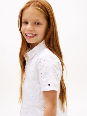 Tommy Hilfiger Kids' Embroidered Eyelet Shirtdress — фото 2