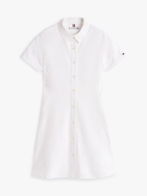 Tommy Hilfiger Kids' Embroidered Eyelet Shirtdress — фото 5