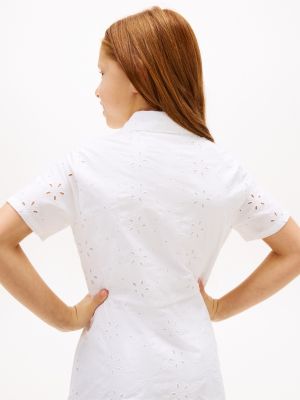 Tommy Hilfiger Kids' Embroidered Eyelet Shirtdress — фото 3