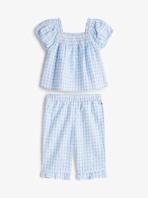 Babies' Gingham Top & Pant Set, Breezy Blue