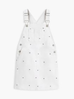 Kids' Allover Flag Denim Overall Dress — White 5