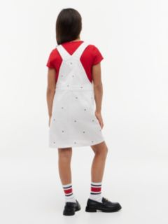 Kids' Allover Flag Denim Overall Dress — White 4