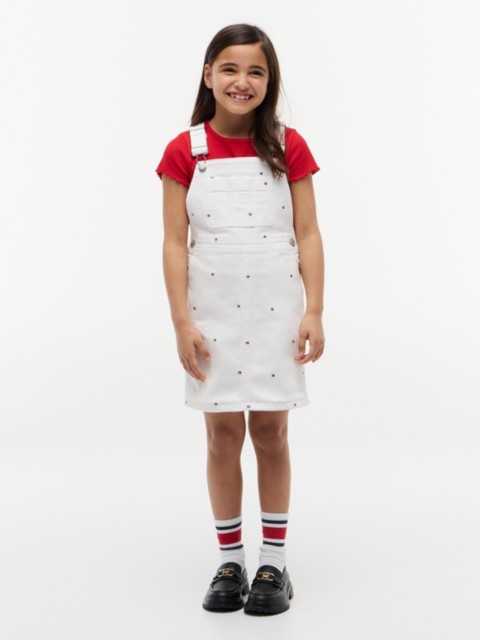 Детские платья Tommy Hilfiger Kids' Allover Flag Denim Overall Dress