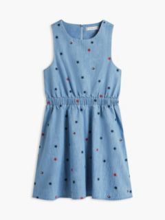 Kids' Allover Star Chambray Dress — Light Wash 6