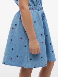 Kids' Allover Star Chambray Dress — Light Wash 3
