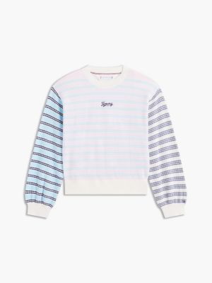 Детские свитеры Tommy Hilfiger Kids' Striped Balloon-Sleeve Sweater — фото 4