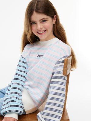 Детские свитеры Tommy Hilfiger Kids' Striped Balloon-Sleeve Sweater — фото 2