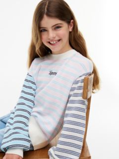 Kids' Striped Balloon-Sleeve Sweater — Ivory Silk 3