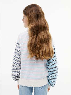 Детские свитеры Tommy Hilfiger Kids' Striped Balloon-Sleeve Sweater — фото 3