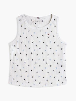 Детские топы Tommy Hilfiger Kids' Floral Print Pointelle Tank Top — фото 5