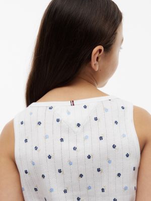 Детские топы Tommy Hilfiger Kids' Floral Print Pointelle Tank Top — фото 3