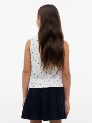 Детские топы Tommy Hilfiger Kids' Floral Print Pointelle Tank Top — фото 4