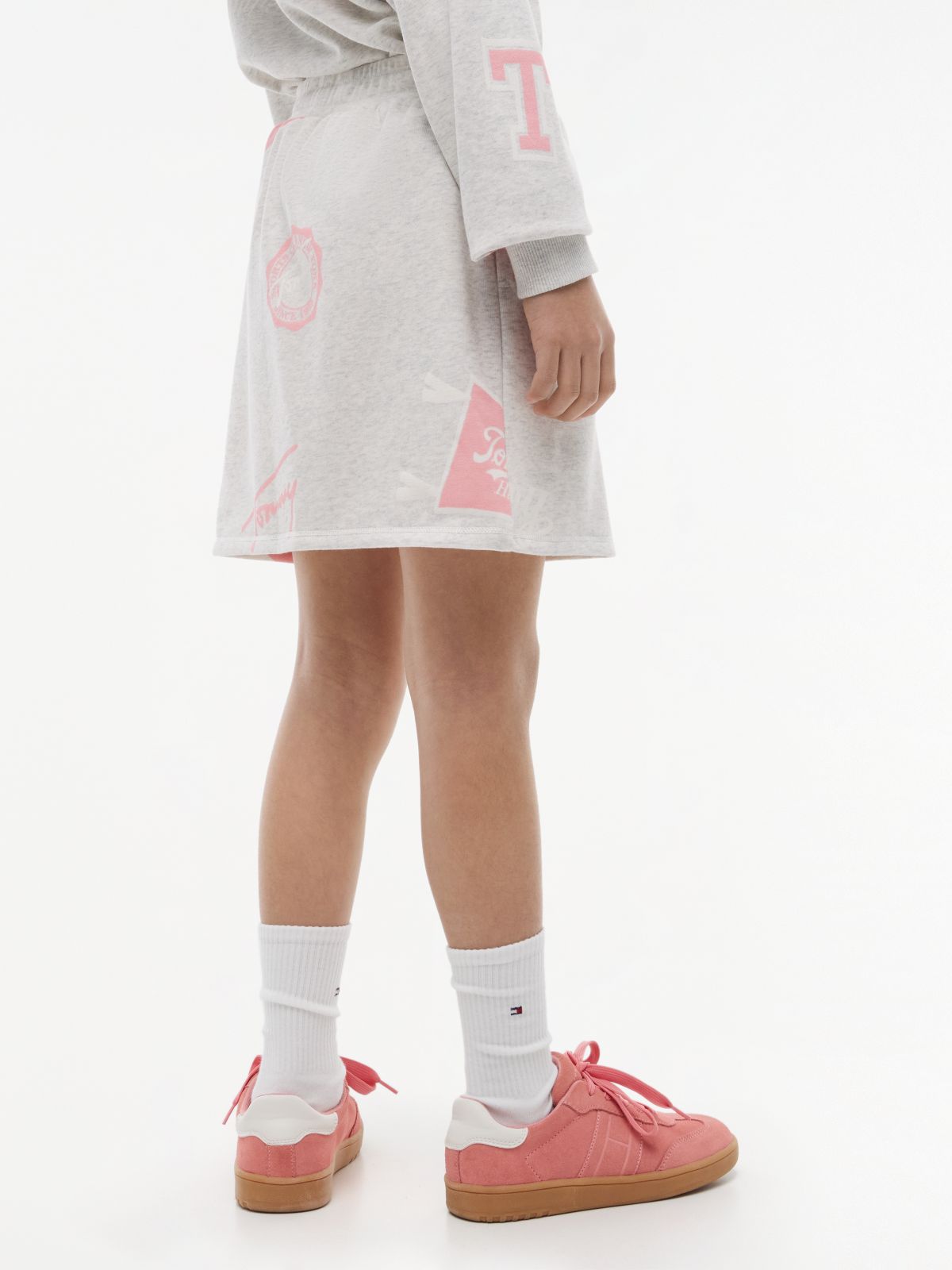Kids' Allover Varsity Logo Sweatskirt — Grey Heather