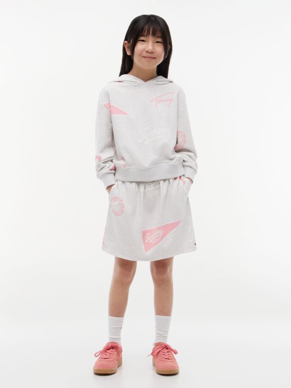 Kids' Allover Varsity Logo Sweatskirt — Grey Heather