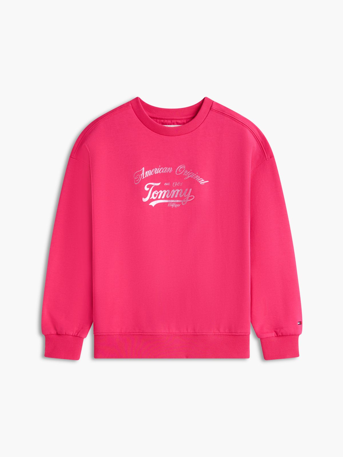 Kids' Foil Script Tommy Logo Sweatshirt — Jewel Pink