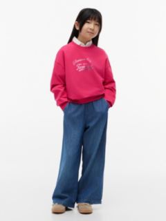 Kids' Foil Script Tommy Logo Sweatshirt — Jewel Pink 2
