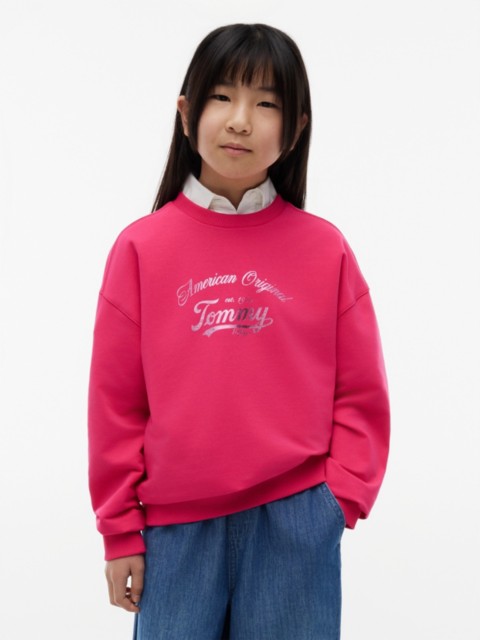 Детские худи Tommy Hilfiger Kids' Foil Script Tommy Logo Sweatshirt