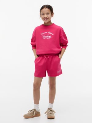 Kids' Script Logo Sweatshort, Jewel Pink
