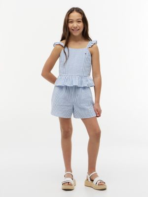 Детские топы Tommy Hilfiger Kids' Stripe Seersucker Flutter Top — фото 2