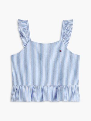 Детские топы Tommy Hilfiger Kids' Stripe Seersucker Flutter Top — фото 5