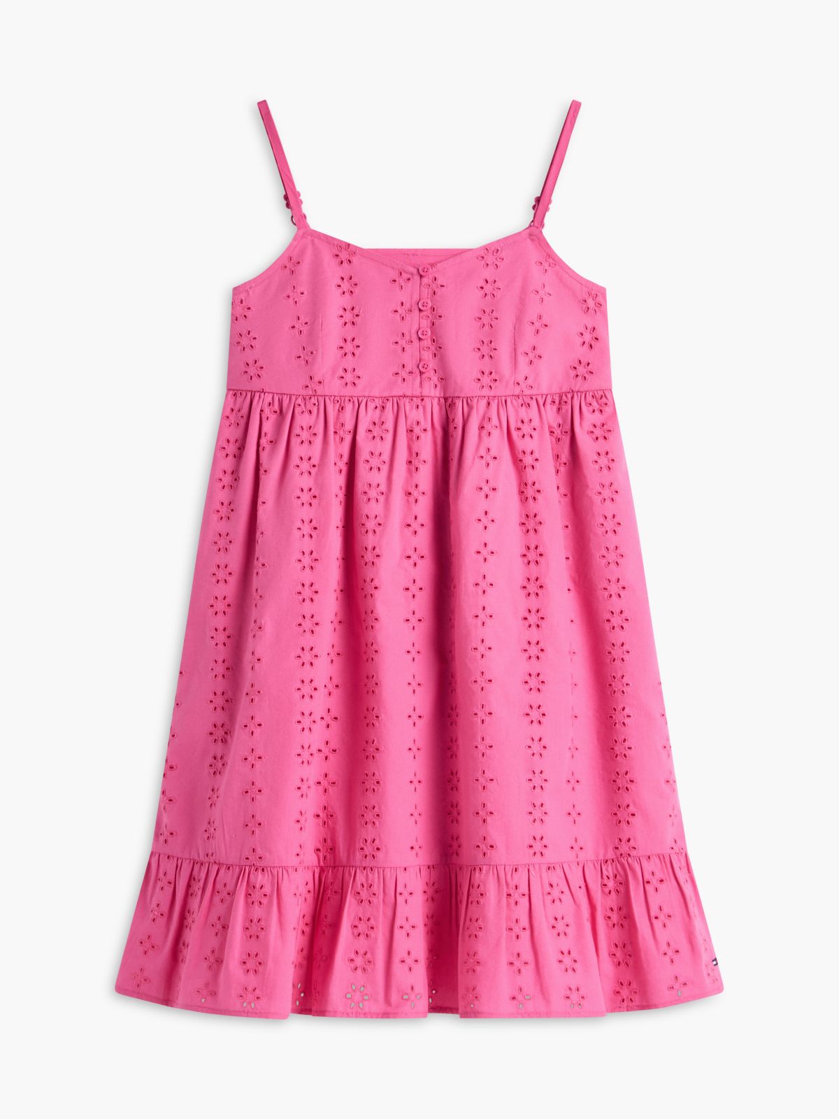 Kids' Embroidered Eyelet Dress — Radiant Pink